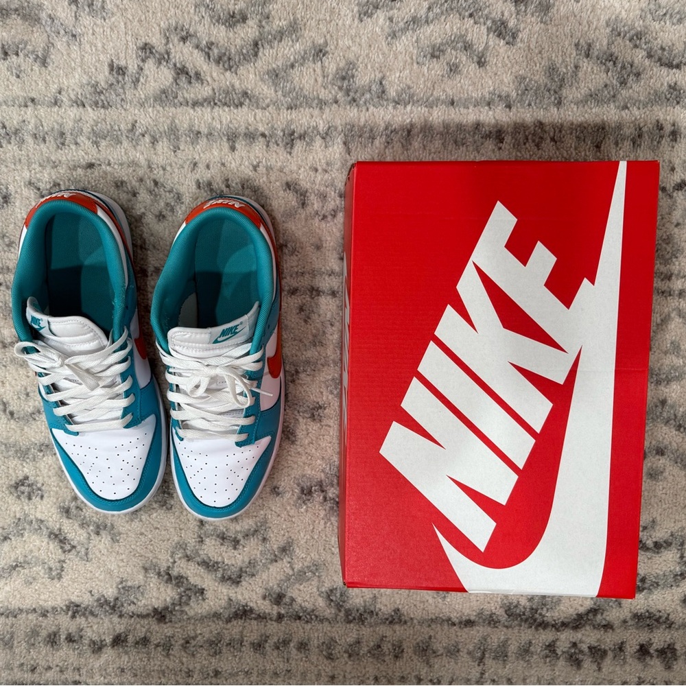 Nike Dunk Low Retro - White/Cosmic Clay-Dusty Cactus - Miami Dolphin size 10.5